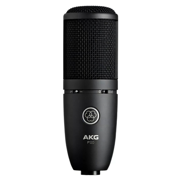 Microfone Condensador AKG P120 Preto para Estúdio de Gravação