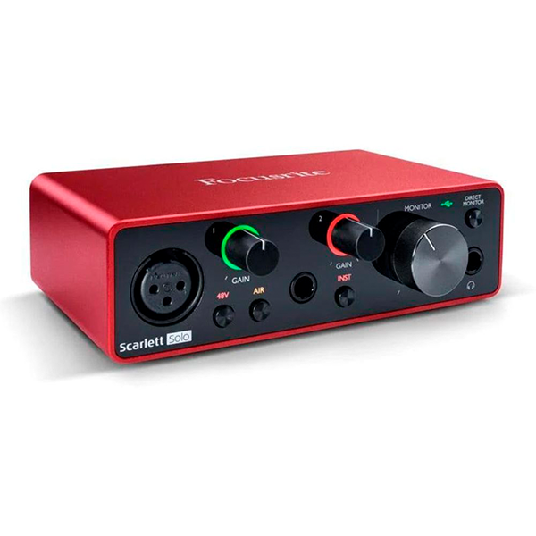 Interface Focusrite Solo 3ª Geração para Gravações Caseiras