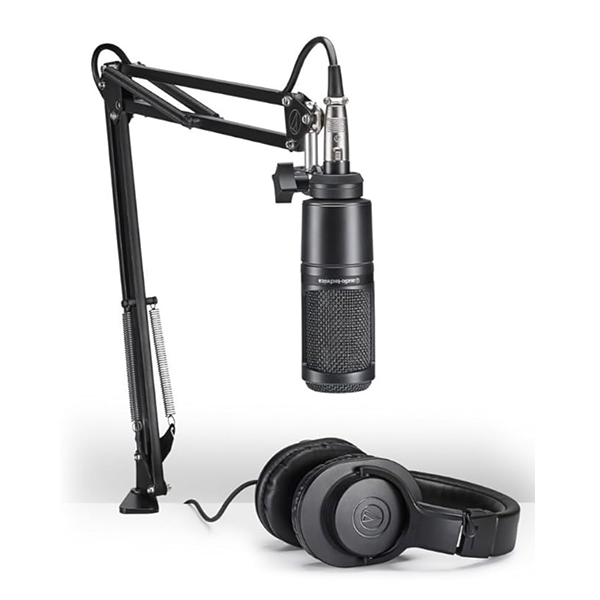 Kit Audio Technica AT2020 com Fone de Ouvido ATH-M20x para Gravação