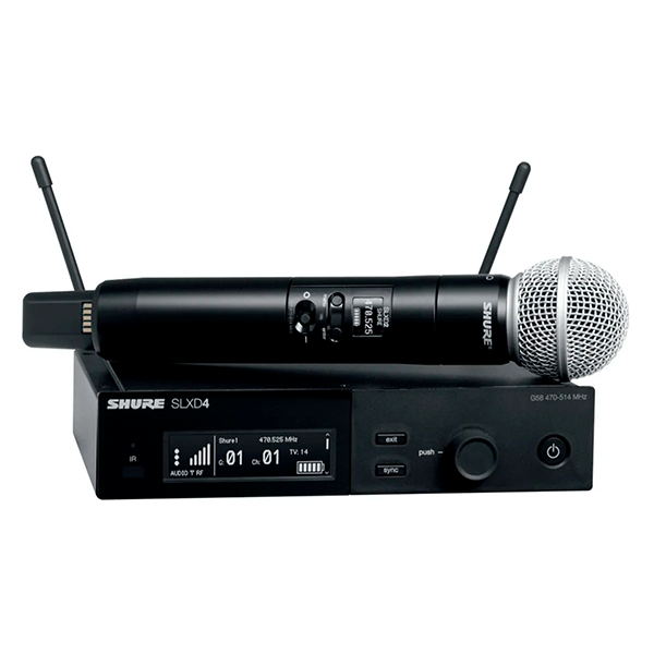 Microfone Shure SLXD24 SM58 L55 para Performances ao Vivo