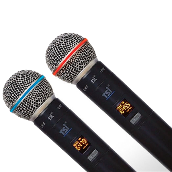 Microfone TSI 1200 UHF Duplo para Performances ao Vivo