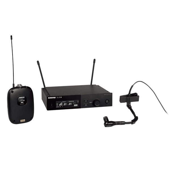 Microfone Shure SLXD14 Beta98H/C com L55 para Saxofone ao Vivo