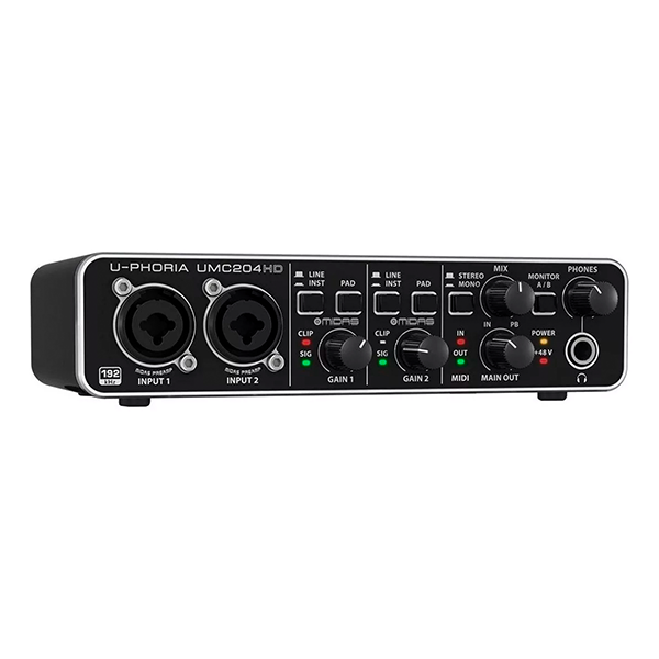 Interface Behringer UMC 204HD para Gravação Profissional