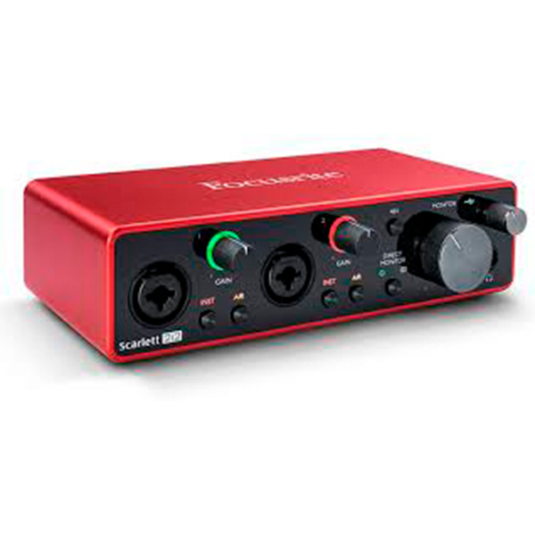 Interface Focusrite 2i2 3ª Geração para Gravação em Estúdio