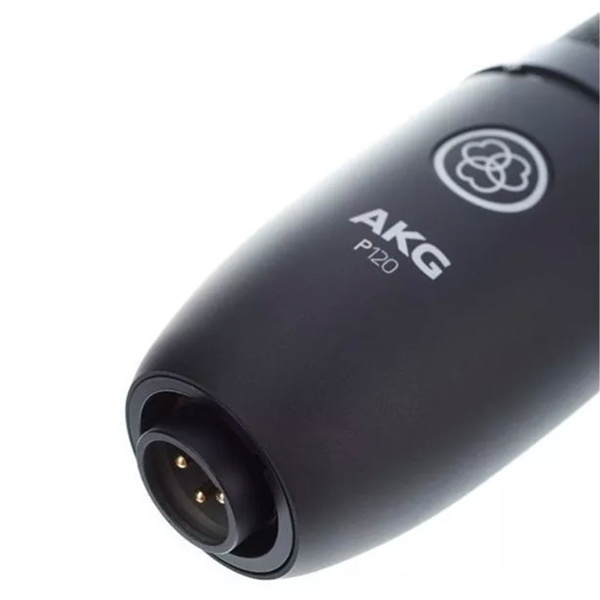 Microfone Condensador AKG P120 Preto para Estúdio de Gravação