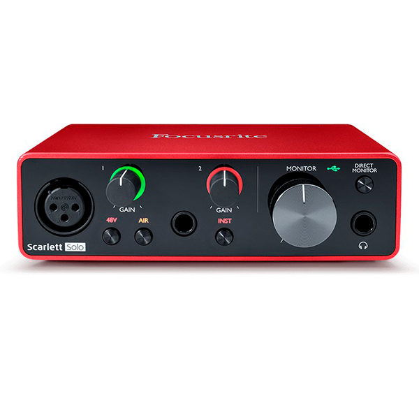 Interface Focusrite Solo 3ª Geração para Gravações Caseiras